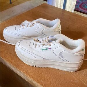 Reebok Cream a club C Extra Platform Sneakers